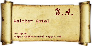 Walther Antal névjegykártya